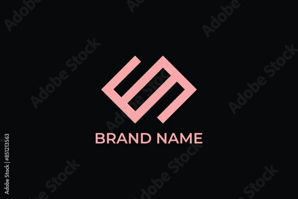 Fototapeta initial letter EE chain link combined creative minimal monochrome monogram symbol, letter ET TE business logo for finance business real estate and construction logo
