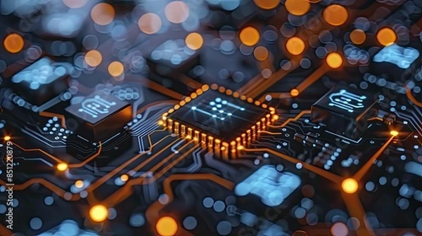 Fototapeta Embedded systems power smart devices with integrated software and hardware for optimized performance.