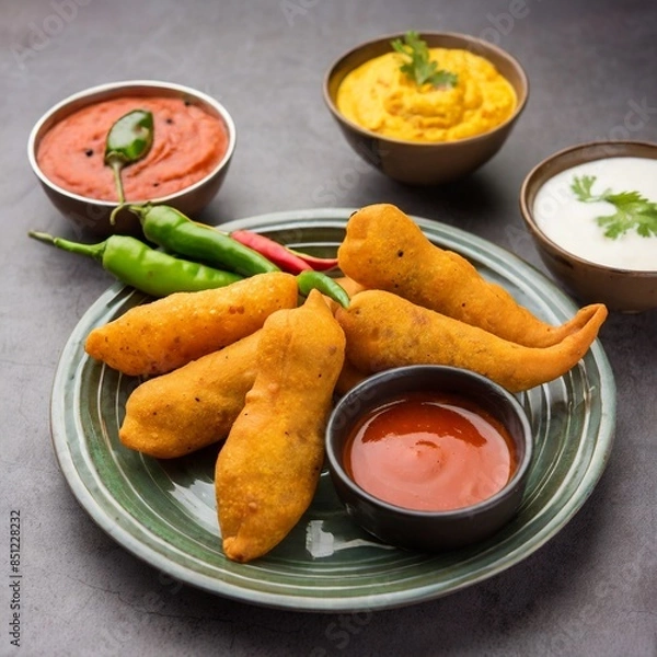 Obraz Mirchi bada or Mirchi vada
