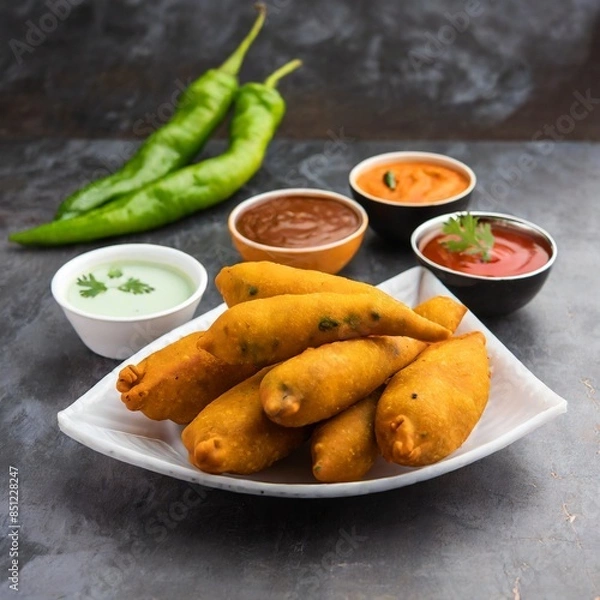 Obraz Mirchi bada or Mirchi vada