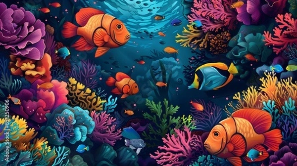 Fototapeta Vibrant Underwater Paradise