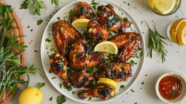 Fototapeta BBQ chicken wings picture