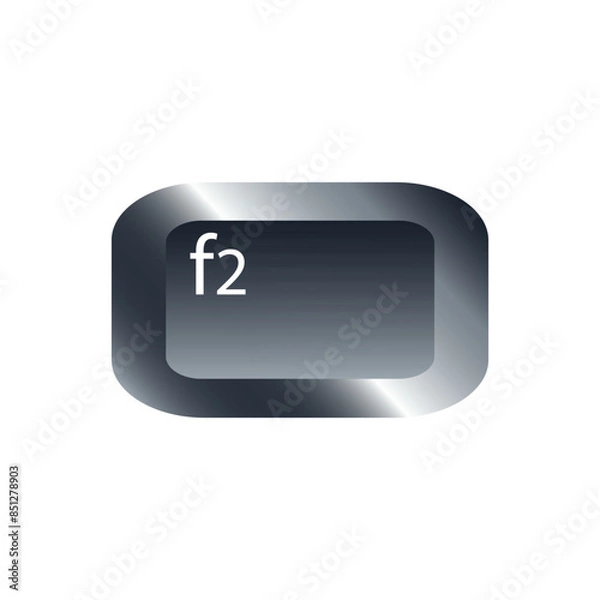 Fototapeta QWERTY button on laptop. Vector. F2 function keyboard with a simple editable design.