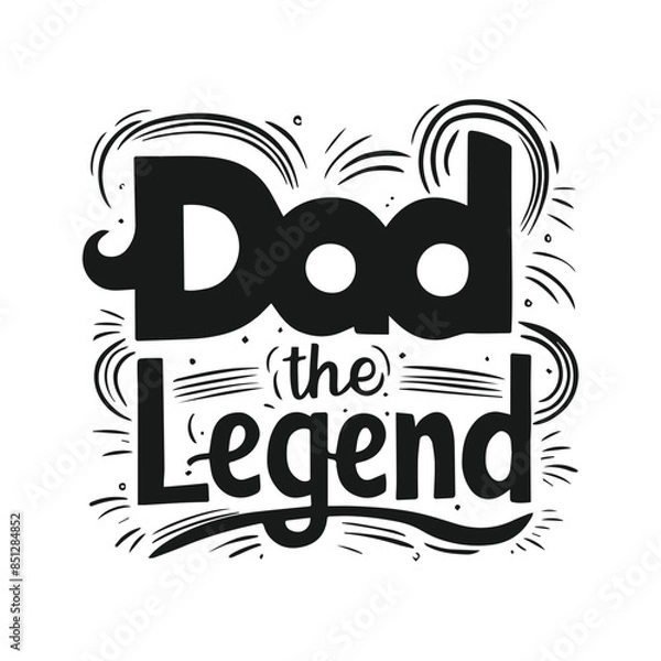 Obraz Happy fathers day typography tshirt design template, fathers day typography design

