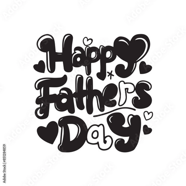 Fototapeta Happy fathers day typography tshirt design template, fathers day typography design

