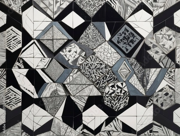 Obraz black and white pattern