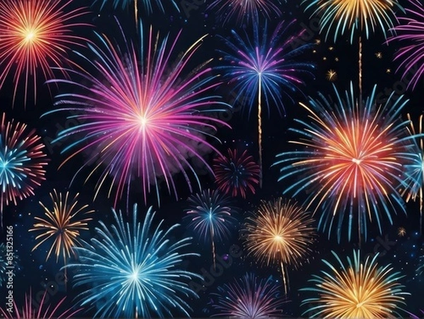 Obraz fireworks on the night sky