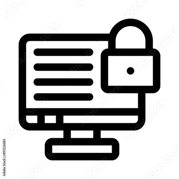 Fototapeta computer line icon