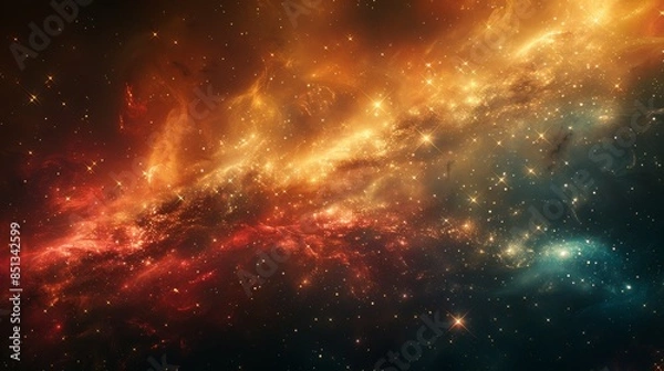 Fototapeta Celestial Patriotism - Surreal Composition of Stars and Stripes Flag in a Dreamy Sky