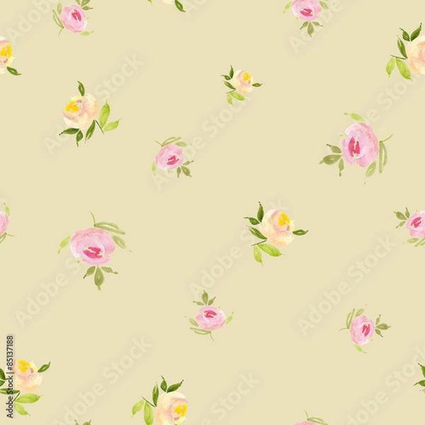 Fototapeta Watercolor flower pattern