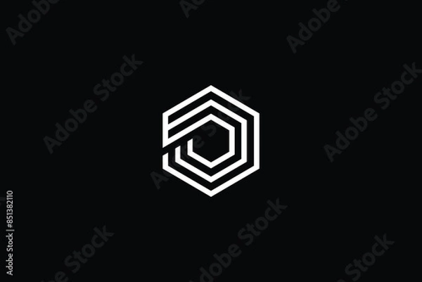 Fototapeta letter C hexagon abstract vector, letter C lineart hexagon logo, letter C infinity lines logo, letter C buildings icon modern real estate logo