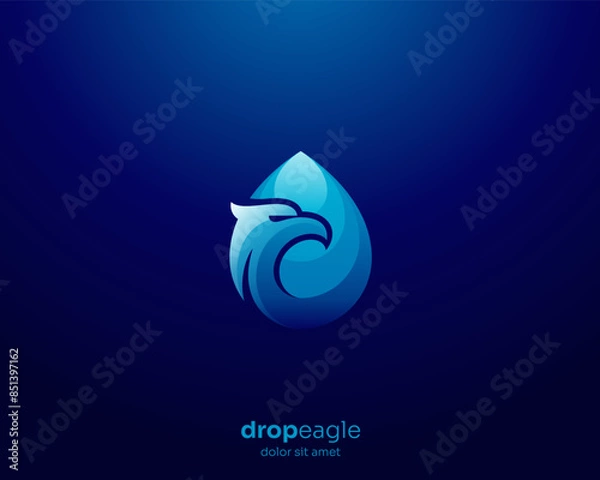 Fototapeta Abstract creative drop eagle logo gradient