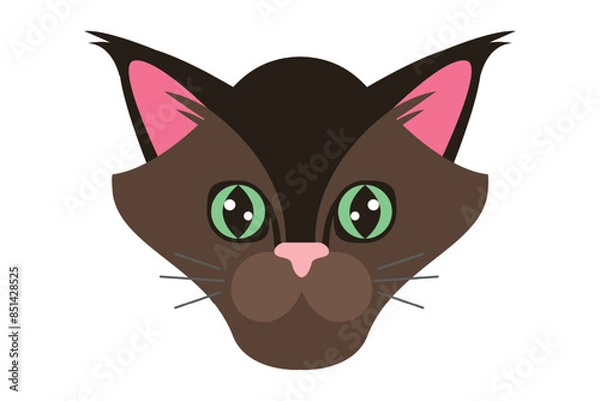 Obraz Cute Cat Flat Sticker Design