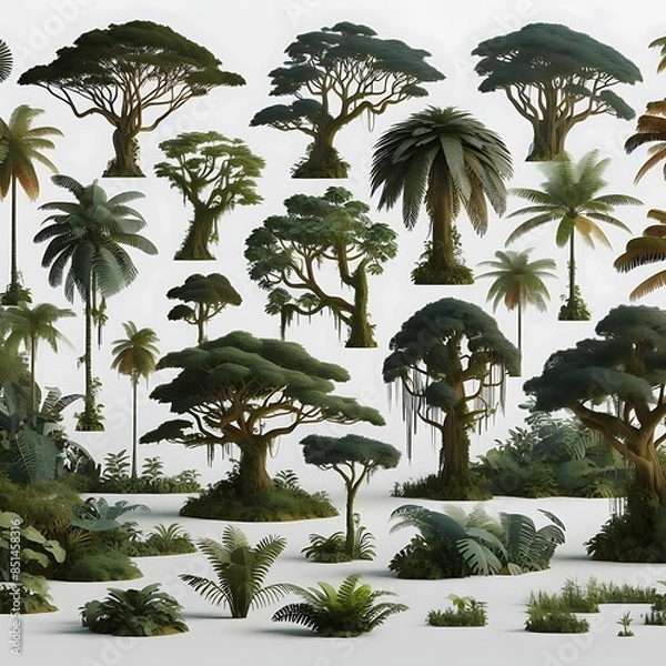 Obraz A group of tree design drawing graphics and plants eyecatching accessible vector accessible engaging.