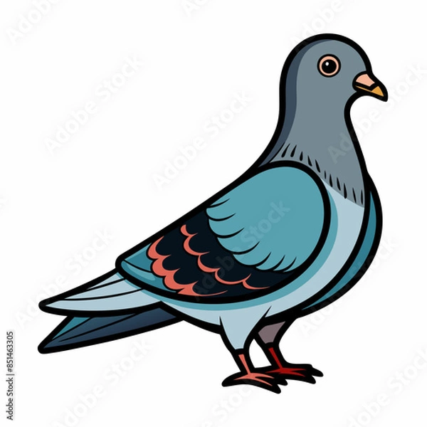 Fototapeta pigeon color bird vector silhouette illustration svg file
