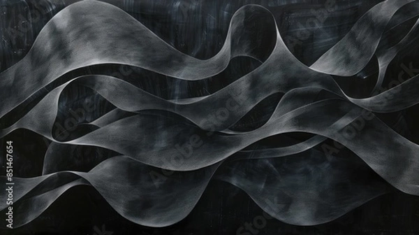 Fototapeta Charcoal abstract lines on dark background