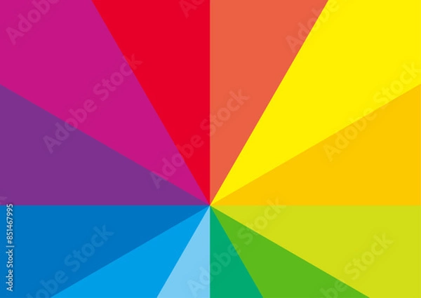 Obraz レインボーカラーの放射状のカラフルな背景素材