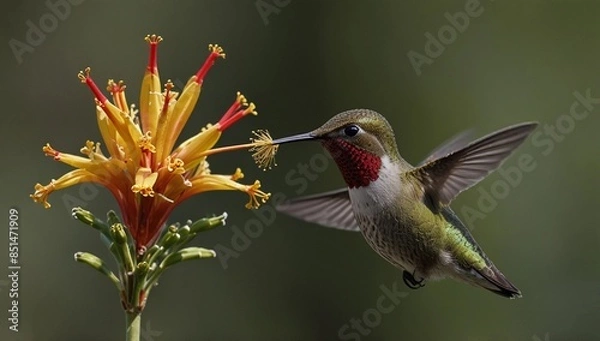 Obraz hummingbird and flower