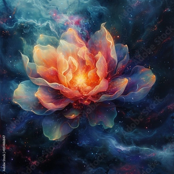 Fototapeta Galactic Bloom: Nebulaic Power Blossom