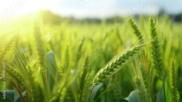 Fototapeta Green wheat background