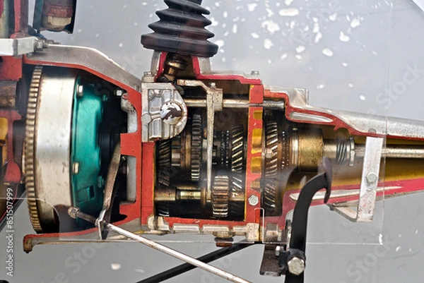 Fototapeta Internal combustion engine sectioned for educational puprose