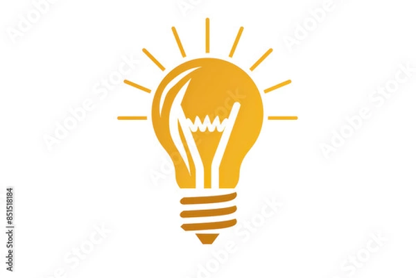 Fototapeta A bright, glowing light bulb isolated on a transparent background. symbolizing innovation, creativity, and new ideas. Perfect for business concepts and presentations.