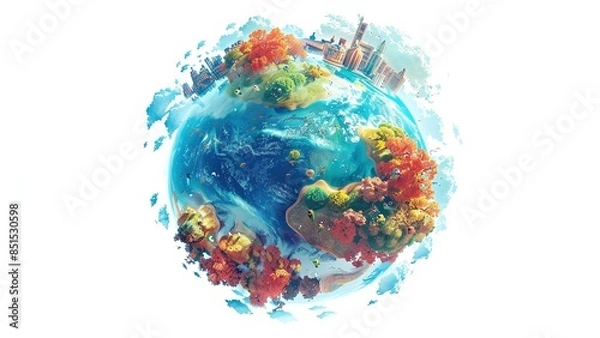 Obraz 3D Green Theme Earth Background