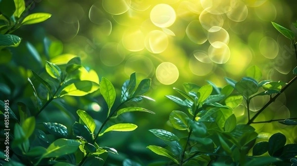 Obraz Green Leaves in Sunlight