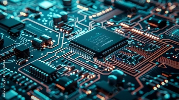 Obraz an abstract electronic circuit background