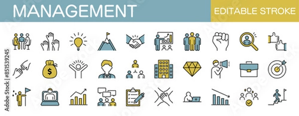 Fototapeta ビジネスやマネジメントに関するアイコンセット