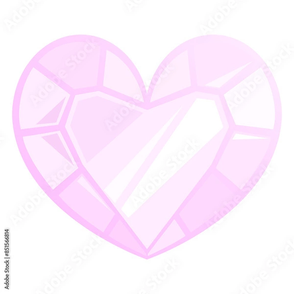 Fototapeta ハート型のピンクジェム♪PNG