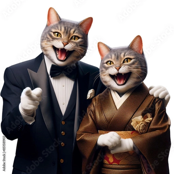 Obraz 猫の夫婦漫才
