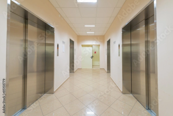 Fototapeta entrance of a residential building with an elevator