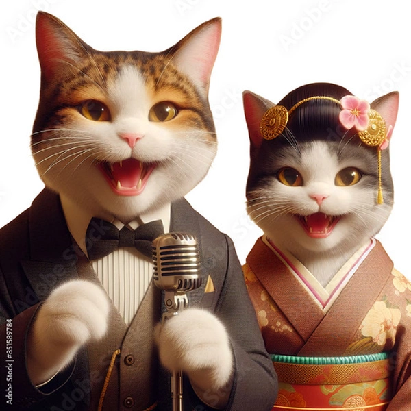 Obraz 猫の夫婦漫才
