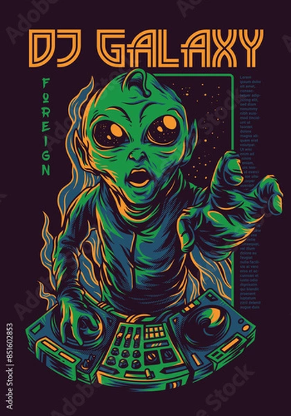 Fototapeta vector artwork on alien galaxy