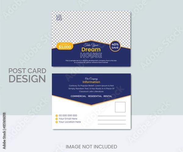 Fototapeta Real-estate post card design 