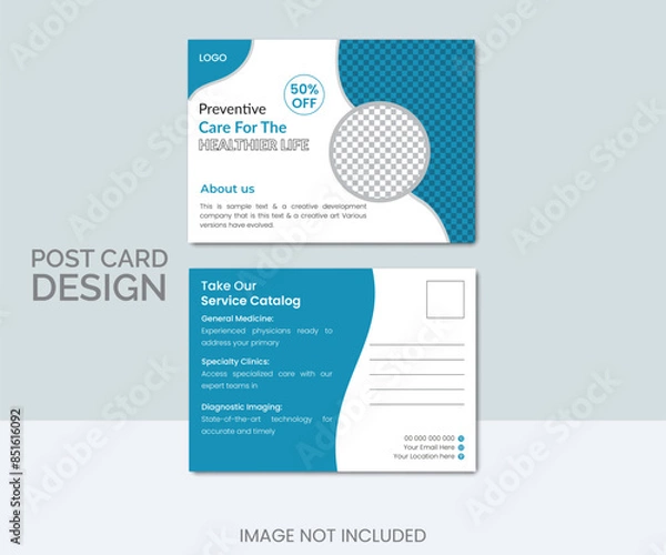 Fototapeta Medical post card design template