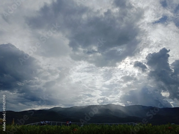 Obraz storm clouds over the mountains