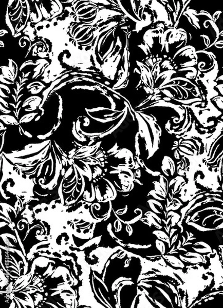 Obraz Seamless floral design. Backdrop flowers pattern.