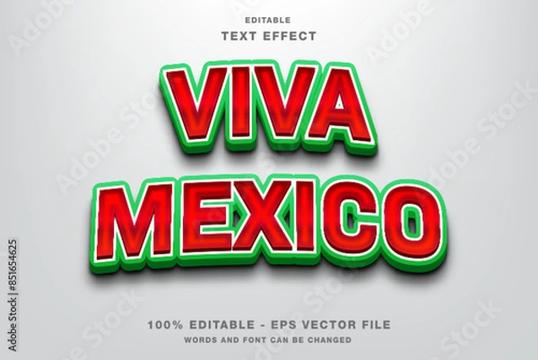 Obraz Viva Mexico 3d Editable Text Effect Template Style Premium Vector