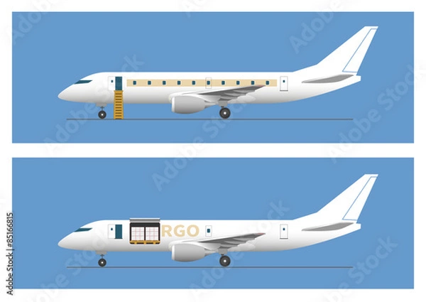 Obraz Jet airliner and cargo aircraft