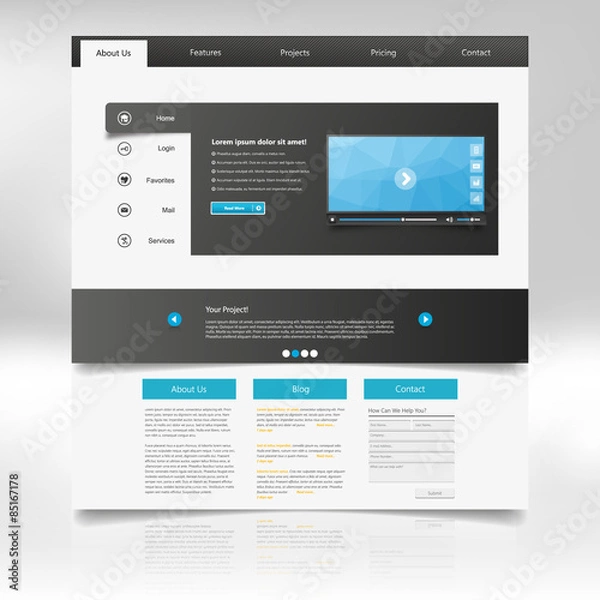 Fototapeta Website Template Design in Vector eps 10