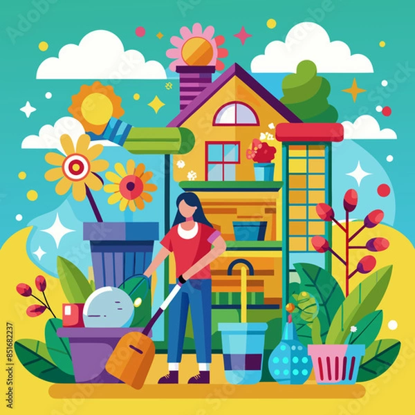 Obraz Spring cleaning theme