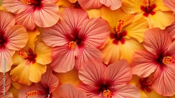 Obraz Tropical hibiskus flowers background with a space for text