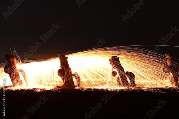 Obraz Night at Cadillac Ranch