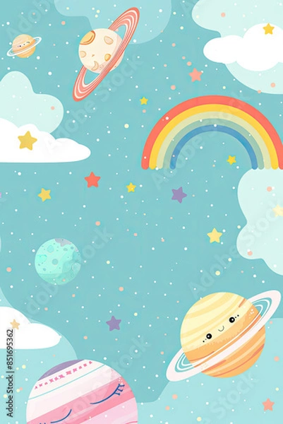 Fototapeta stykke of a cartoon, flat design,