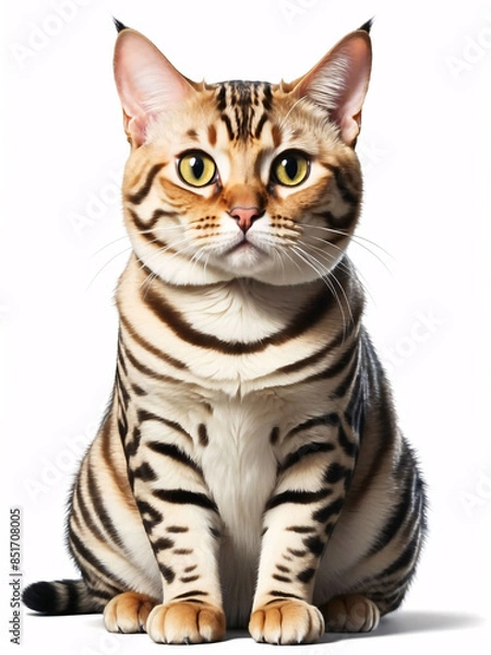 Obraz Portrait of a Bengal Cat with Striking Stripes
