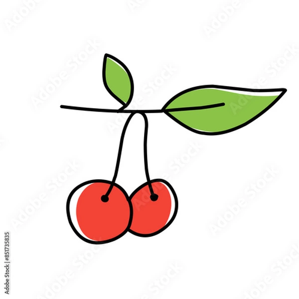 Obraz Cherry doodle drawing