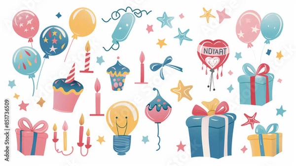 Fototapeta Icons Set for Celebrate good times