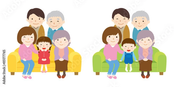 Fototapeta 家族　ソファー